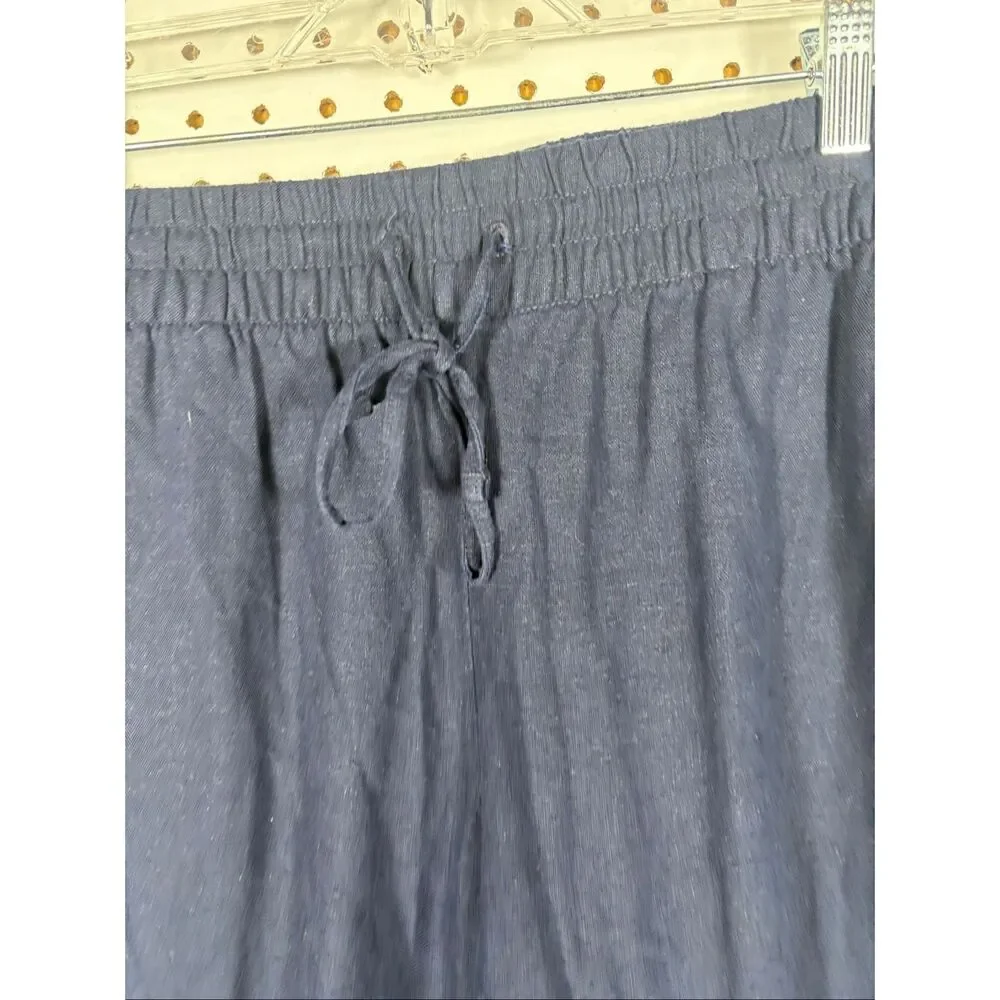 Banana Republic wide leg crop linen blend pants size M - Picture 5 of 9